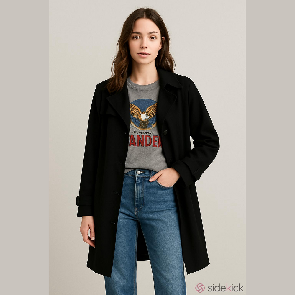 Retro Perry Ellis Beltless Streetwear Trench